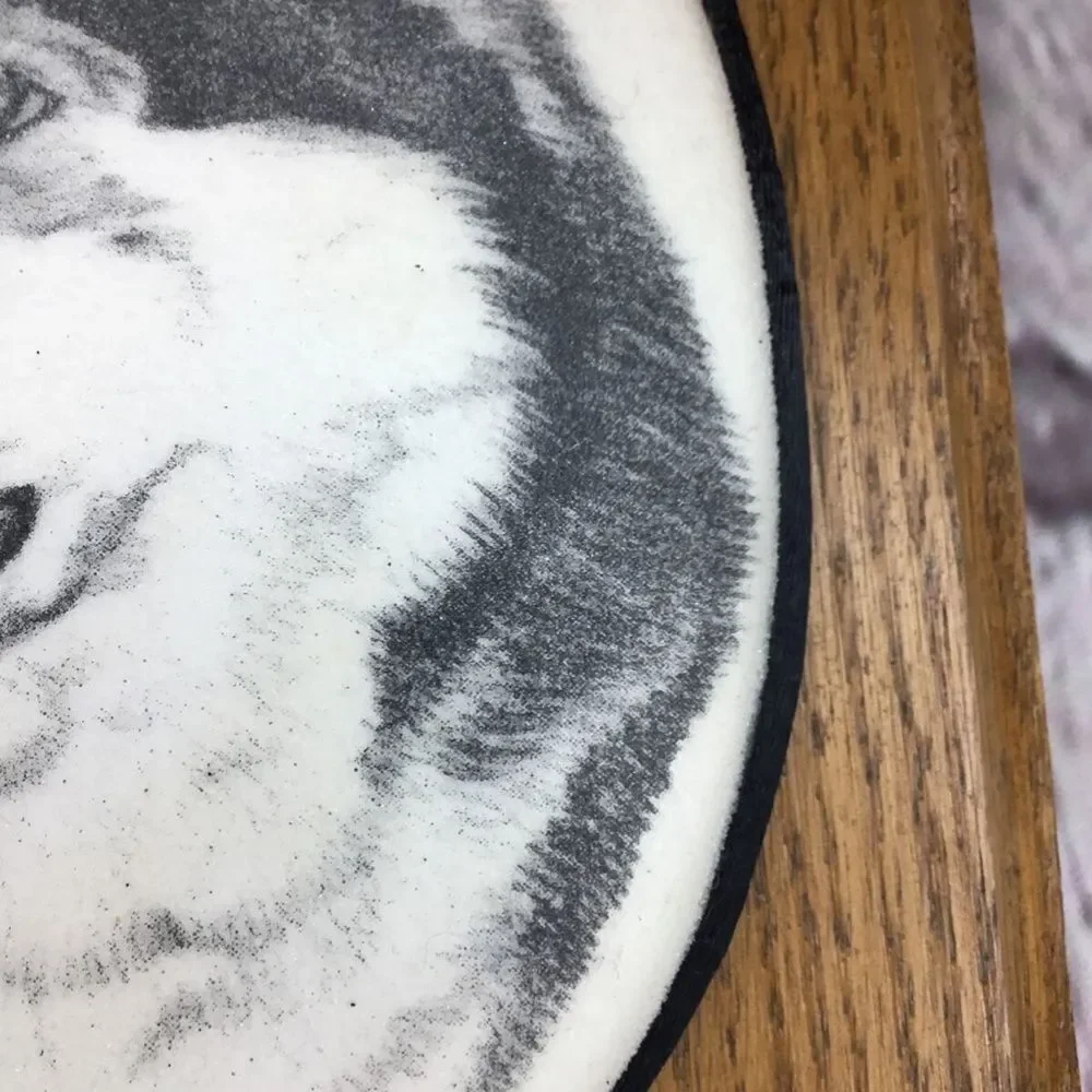 VTG Earl Sherwan‎ Dog Art Husky/Malamute Cultured-Ivory Engraving Plaque 7
